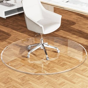 $150 MESAILUP Beveled Edge Office Chair Mat for Carpet or Hardwood Floor Clear Round, 36
