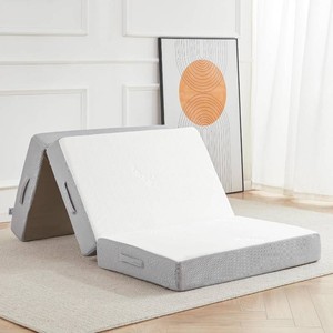 $170 Lazyzizi Folding Mattress, 6 Inch Memory Foam Tri-fold Mattress with Breathable & Washable Bamboo Fiber Fabric Cover, Foldable Floor Guest Bed for Camping, Road Trip, Twin