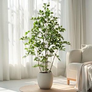 Bailikang Artificial Ficus Tree Indoor 5ft, Large Potted Faux Tree with Realistic Silk Leaves & Trunk for Home Office, Living Room Corner Decor