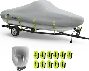 YSPACE 17-19ft Boat Cover 1200D Trailerable Waterproof