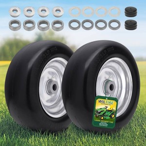 11x4.00-5 Flat Free Lawn Mower Tires and Wheel (2 Pack)