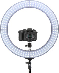 SUNPAK 19 LED Ring Light, Bi-Color, Dimmable with 72 Four-Section Stand, Ball Head, Smartphone Holder