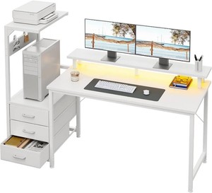 $126 AODK Gaming Computer Desk wPC Showcase Stand, 59 Reversible, RGB LED