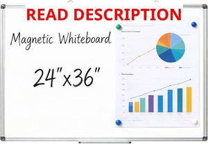 XIWODE 24 x 36 Inch Magnetic Dry Erase White Board, Silver Aluminum Frame Wall Mounted, No Ghosting, Stain Resistant & Easy to Clean