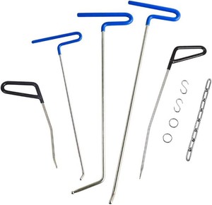 LadyRosian 10PCS Paintless Dent Repair Kits Dent Repair Rods with Stainless Steel Tools for Car Dents Hail Damage Removal