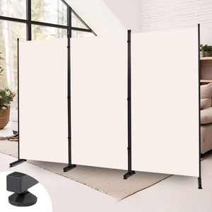 Room Divider 3 Panel Folding Privacy Screen, Round Pad Design Wall Divider