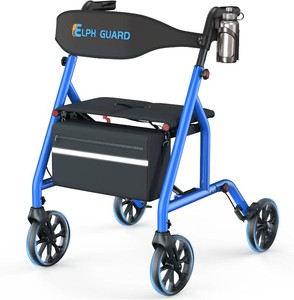 Foldable Rollator Walkers for Seniors with Seat, 8 TPR Wheels