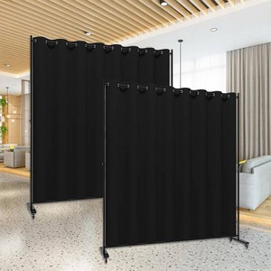 $156 Room Divider Kit, 13.1 ft x 6.6 ft, 4 Rolling Wheels Curtain Divider Stand