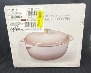 New - Cast-Iron Dutch Oven Kitchen Cookware w Enamel, Handles - 6qt