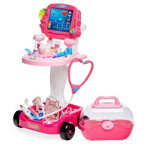 New - Play Doctor Kit for Kids, Boys & Girls with 17 Accessories, Mobile Cart