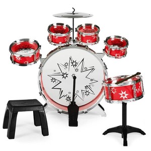 New - 11-Piece Kids Beginner Drum Percussion Musical Instrument Toy Set