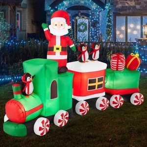 New - Pre-lit Inflatable Christmas Train & Animated Santa Claus - 8.5ft