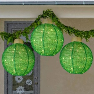 New - 3-Piece Hanging Pop-Up Ornaments Outdoor Christmas Decor, LED Lights