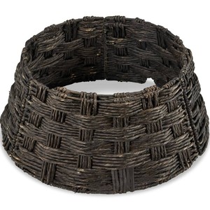 New - Basket Woven Hyacinth Christmas Holiday Tree Collar - 24in
