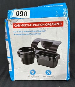 New 4-in-1 Car Window Mount Organizer, Multi-Function Cup Holder & Storage Tray, Fits Most Vehicles, Boxed