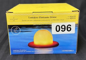 New Ashland Summer Floating Dome Light, Warm White LED Pool Light, Battery Operated, IndoorOutdoor, Boxed