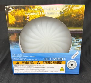 New Floating Oval Light, Swirl Dome Pool Light, Battery Operated, IndoorOutdoor, Boxed