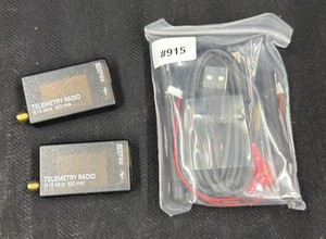 New Pair of 915 MHz 100 mW Telemetry Radios, Drone Data Link Set, USB Cable, Antennas, Cables, Bagged