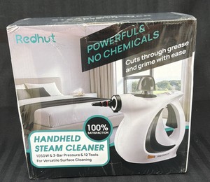 New Redhut Handheld Steam Cleaner, 1050W 3-Bar Pressure, 12 Attachments, Chemical-Free Multi-Surface Cleaning