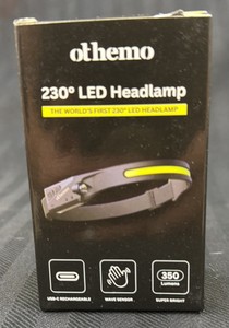New Othemo 230° LED Headlamp, 350 Lumens, USB-C Rechargeable, Wave Sensor, Wide Beam, Boxed