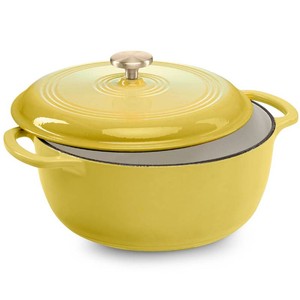New - Cast-Iron Dutch Oven Kitchen Cookware w Enamel, Handles - 7.5qt
