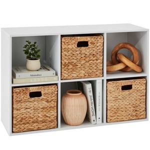 New - 6-Cube Bookshelf, 11in Storage Display w Removable Panels, Customizable -  White