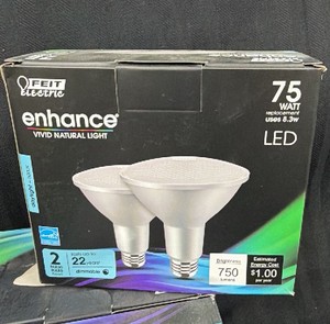 New Lot of 5 Feit Electric Enhance 75W Replacement PAR30 LED Flood Bulbs, 2 Pack Each, Daylight 5000K, Dimmable (10 Bulbs Total)