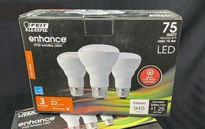 New Lot of 7 Feit Electric Enhance 75W Replacement R20 LED Bulbs, 3 Pack Each, 940 Lumens, Dimmable (21 Bulbs Total)