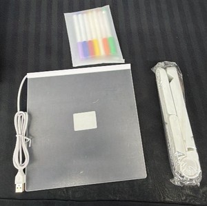 New USB LED Light Up Acrylic Message Board with 7 Color Markers & Stand