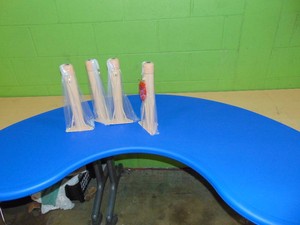 Wren 35W x 65L Half-Moon Plastic Height Adjustable Activity Table ( FLA-YU-YCX-004-2-MOON-TBL)
