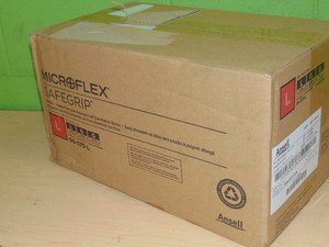1000 Pr 10 Boxes Of  100  Microflex Safe Grip SG-375 Blue Large Powder Free