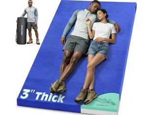Memory Foam Camping Mattress, 3 Inch Roll Up Sleeping Pad