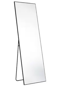 21 in. W x 64 in. H Aluminum Alloy Frame Gold Full Body Floor Mirror with Floor Stand and Wall Mounted Hooks