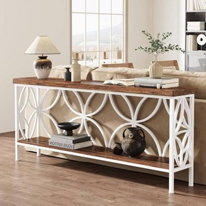 Tribesigns 70.9-Inch Narrow Sofa Table, Industrial Long Sofa Table Behind Couch,