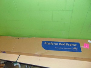 Olevs King Size Platform Bed Frame Upholstered Gray