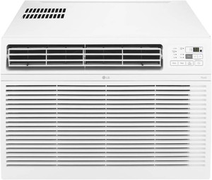 LG 24,500 BTU Smart Window Air Conditioner, 230208V, Cools Room up to 1560 Sq. Ft. for Bedrooms, Living Room, Apartments, with Remote, 3 Fan Speeds, 24-Hour Timer, White