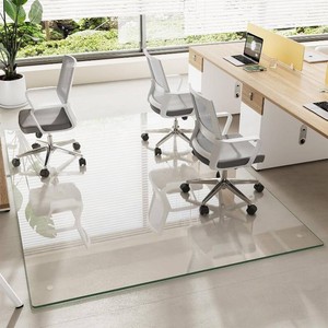 MYSUNORIA 60 x 80 Tempered Glass Chair Mat for Carpet & Hard Floors 