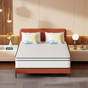 PayLessHere  12 Inch Queen Mattress  Medium Firm Hybrid Mattress  White