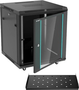MT-VIKI 12U Server Cabinet Network Rack Vented Enclosure wMoving Wheel,