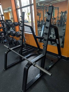 Power Rack Squat Stand With Safety Catches & Barbell