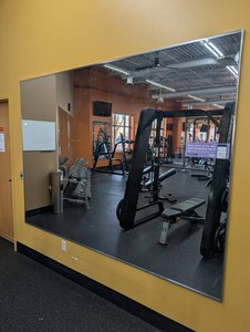 Large Wall-Mounted Framed Gym Mirror