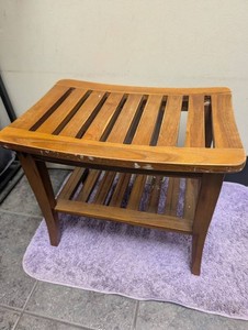 Wooden Two-Tier Slatted Stand
