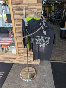 Mixed Lot Graphic T-shirts & Chrome Display Rack
