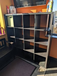 Black Cube-Style Bookcase Shelving Unit