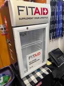 FitAid Branded Glass-Door Beverage Merchandiser Refrigerator
