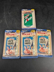 Vintage Arjon Magnet Collector Series Rice Krispies & 7UP (Lot of 4)