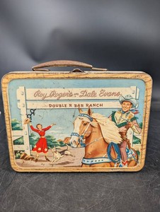 Vintage Roy Rogers & Dale Evans Double R Bar Ranch Tin Lunchbox