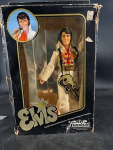 Vintage 1984 Elvis Presley Doll With Guitar & Microphone