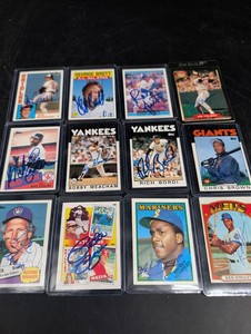 Vintage Signed Baseball Card Mixed Lot (Lot of 12)