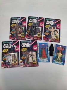 Vintage Star Wars Bend-Ems Figures & Jedi Erasers Mixed Lot - 8 Pieces